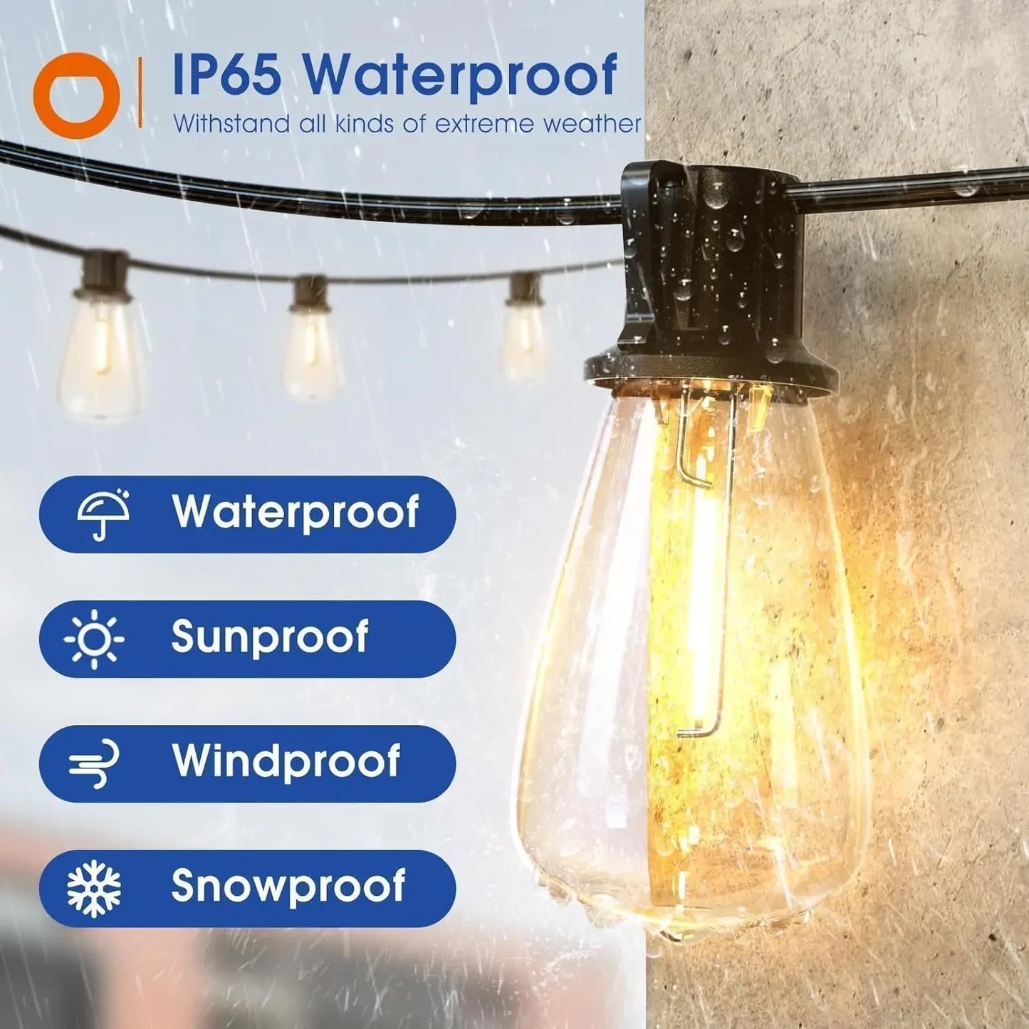 Waterproof Lights Dimmable Outside Hanging Lights