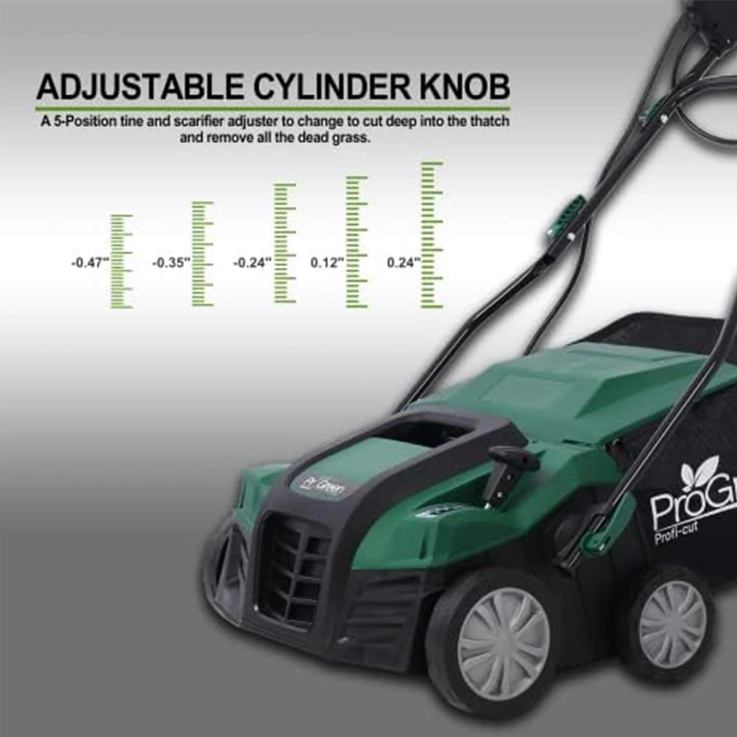2-in-1 Electric Garden Scarifier & Dethatcher. Lawn Aerator with Detachable Bag