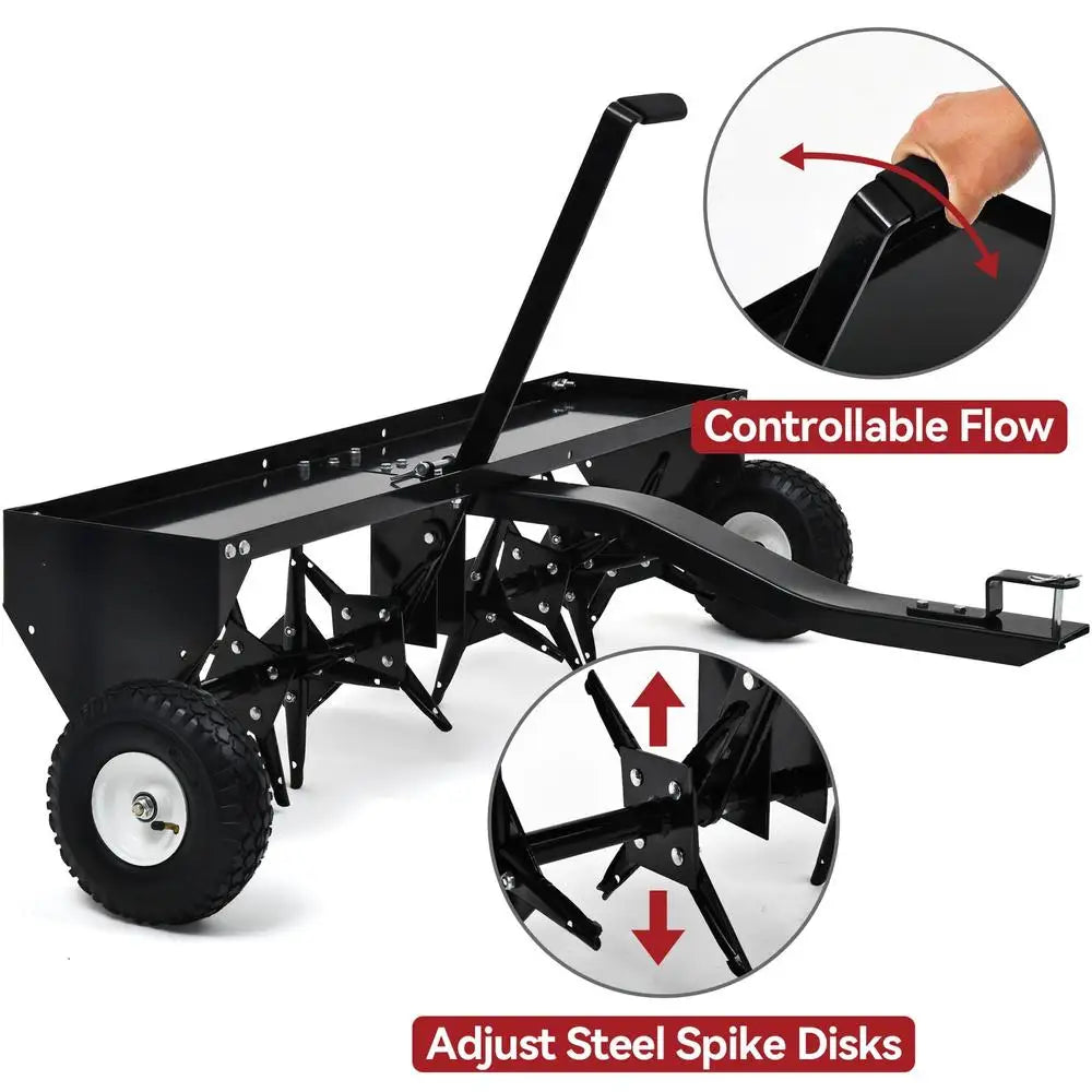 40 Inch Heavy Duty Steel Spike Lawn Aerator Tow Plug