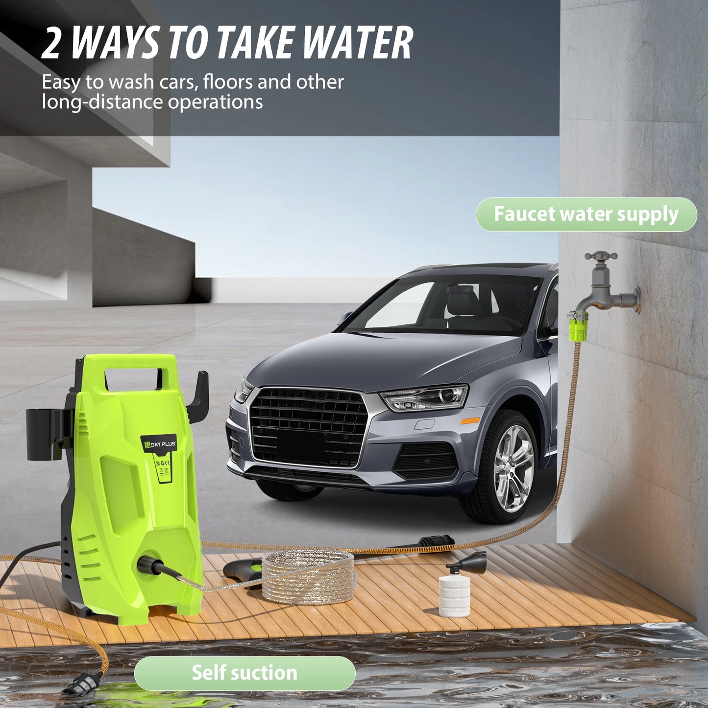 High Pressure Portable Electric Jet Washer for Cars, Garden and Home Patio