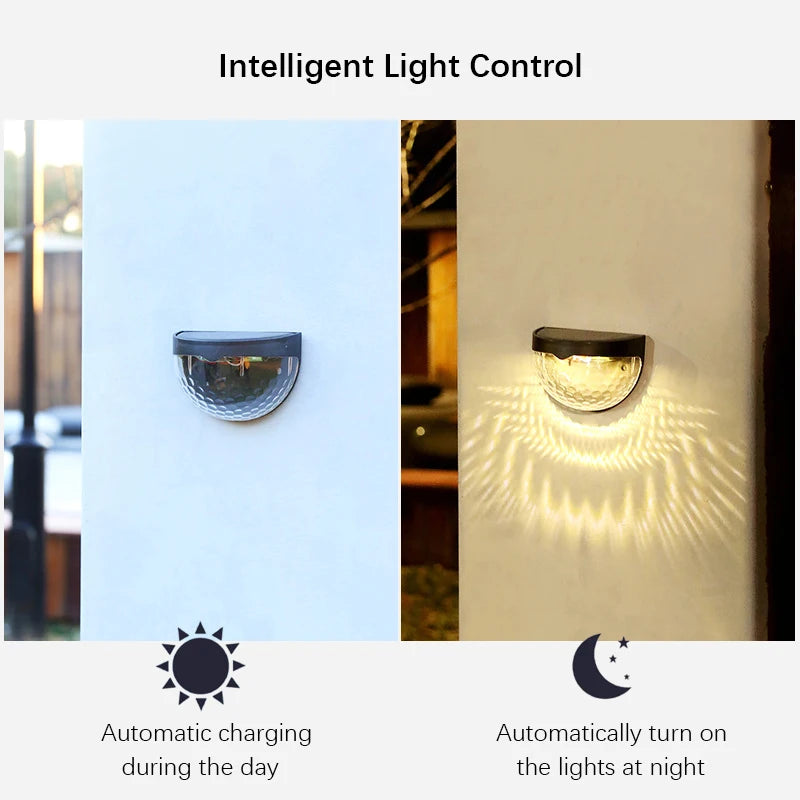 Solar Wall Lamp, Outdoor Waterproof for Yard, Garage, Garden, Porch, Fence, Driveway, Railing