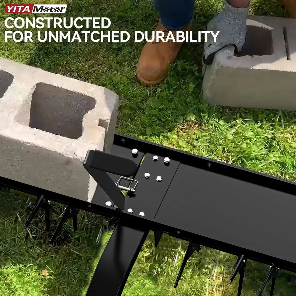 40 Inch Heavy Duty Steel Spike Lawn Aerator Tow Plug