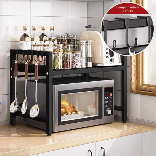 Moisture And Rust Proof 1pc Expandable 42-64cm Microwave Shelf/Countertop Organizer,