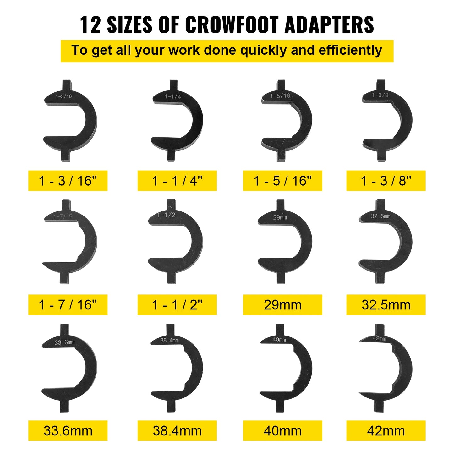 12 Pcs Tie Rod Removal Tool kit  with Crowfoot Adapters