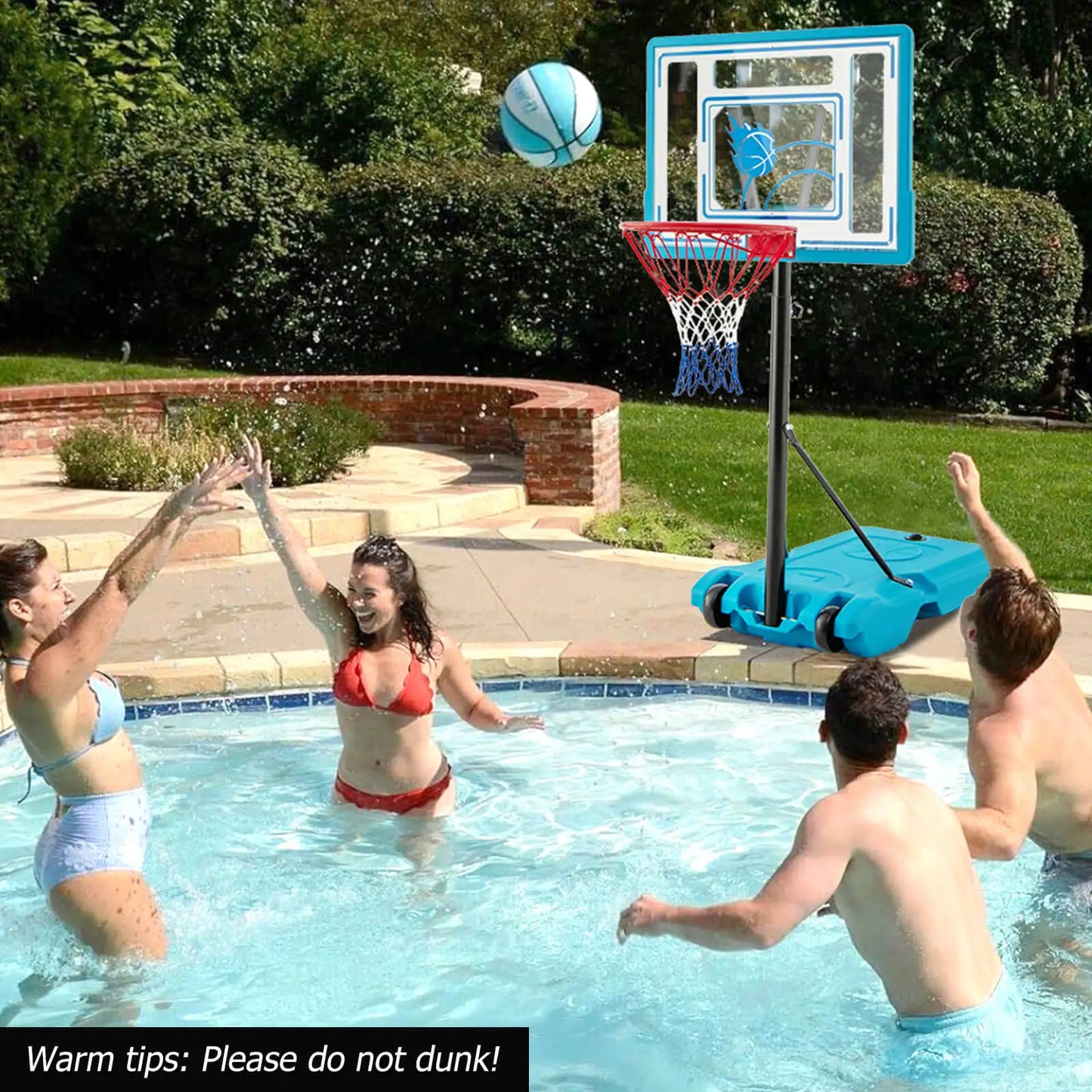 Pool Basketball Hoop 3.8-4.4 FT Adjustable