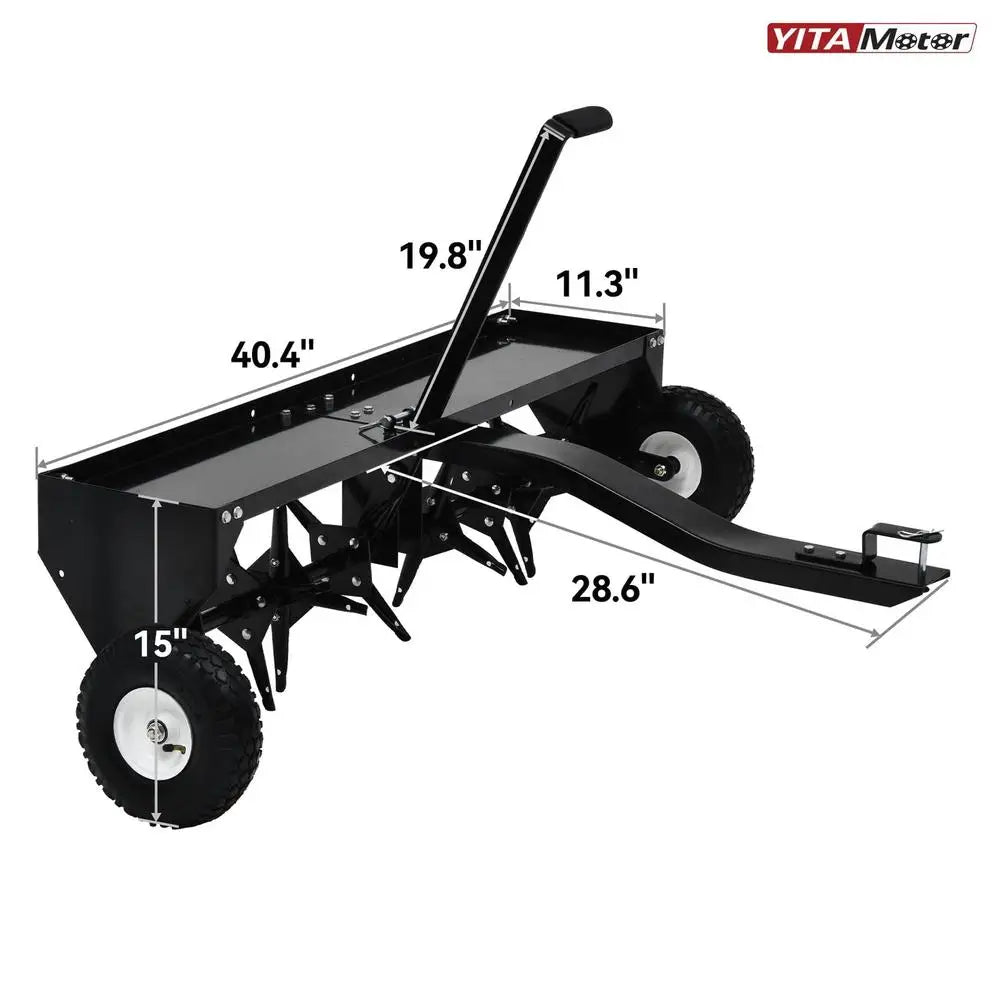 40 Inch Heavy Duty Steel Spike Lawn Aerator Tow Plug
