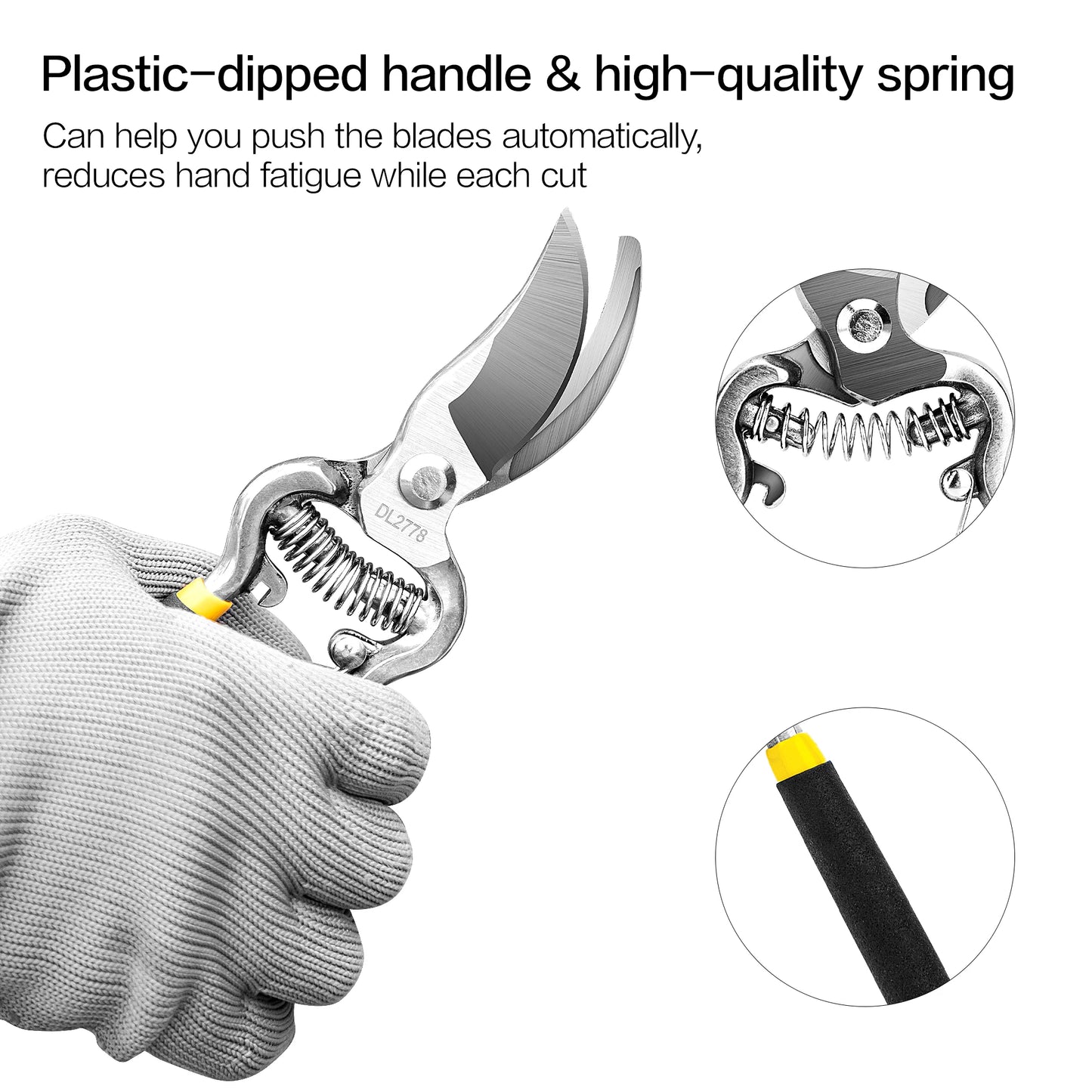 8in Heavy-Duty Pruning Shears for Durable and Precise Cutting Tasks