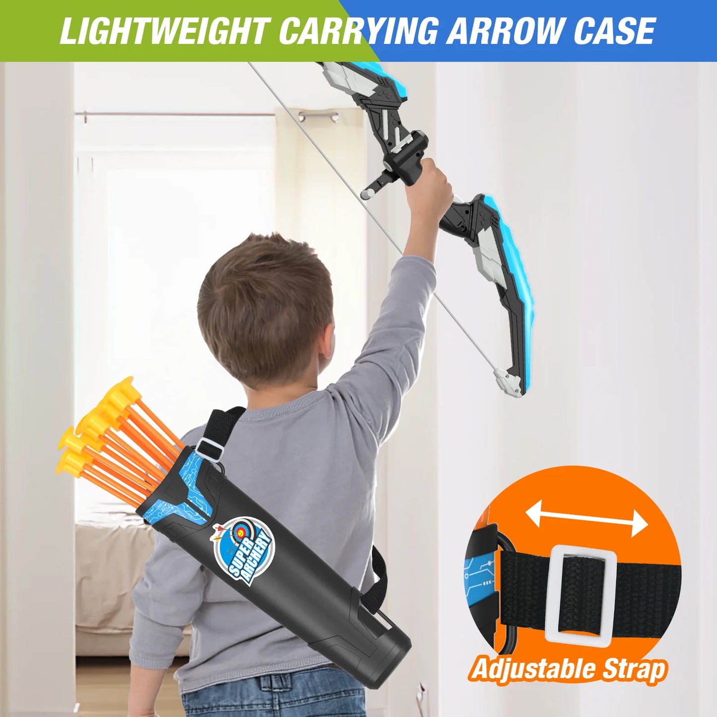 LED Light Up Archery Set with 24 Suction Cup Arrows