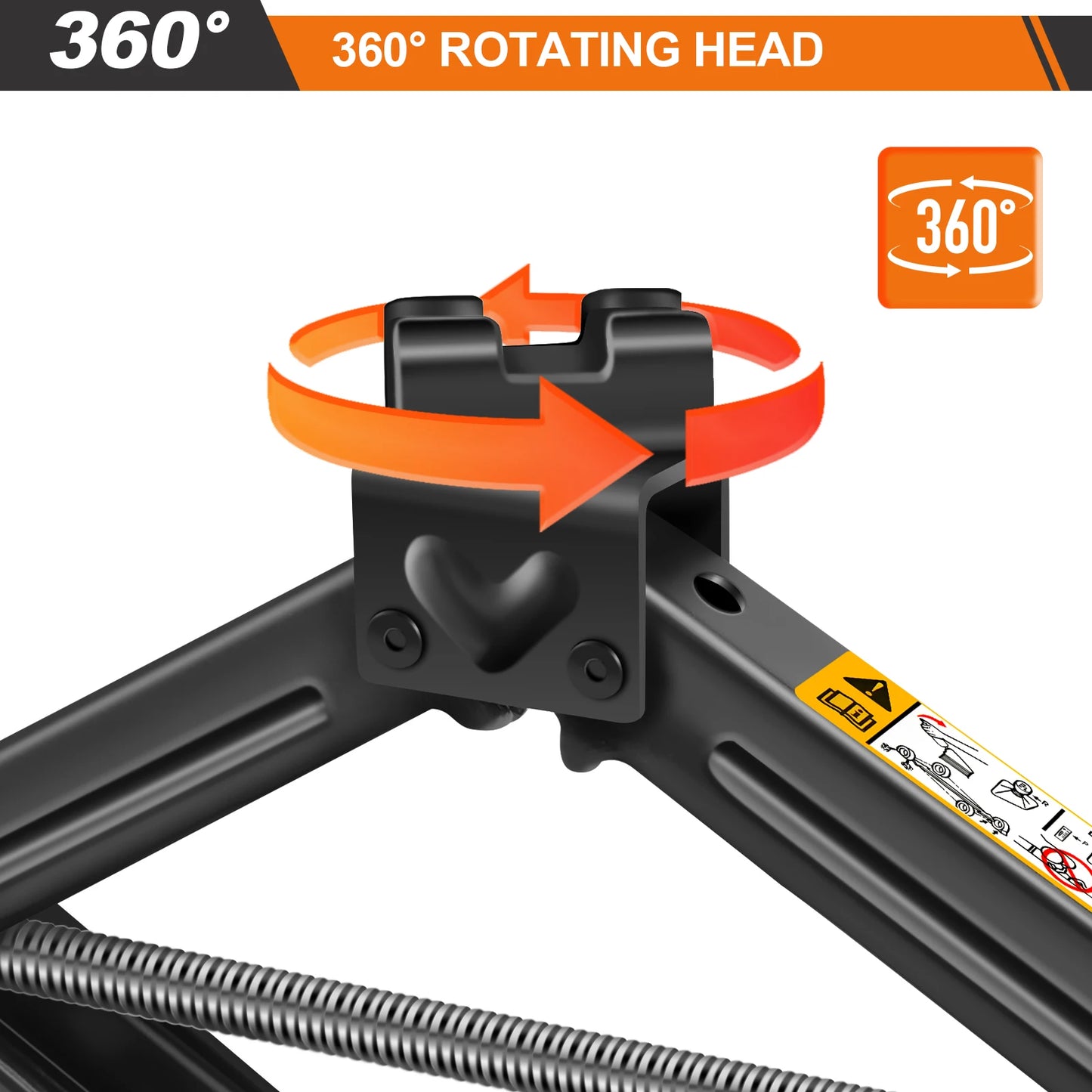 Car Scissor Jack 2T Repair & Tire Replacement Tool with Wrench