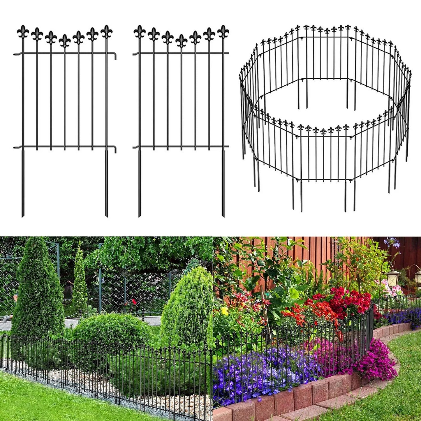 10ft Decorative Garden Fence Animal Barrier