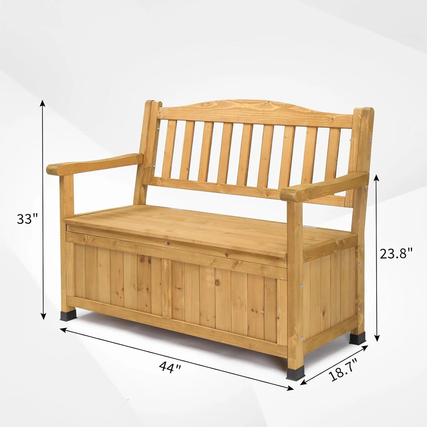 Outdoor Wood Storage Bench, Waterproof