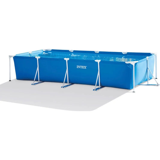 14.75' x 86" x 33" Rectangular Frame above Ground Swimming Pool with Flow Control Valve for Quick Draining