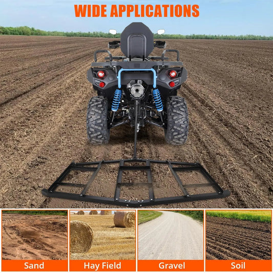 74" Width Driveway Drag Heavy Duty Steel Grader for ATV UTV and Garden Lawn