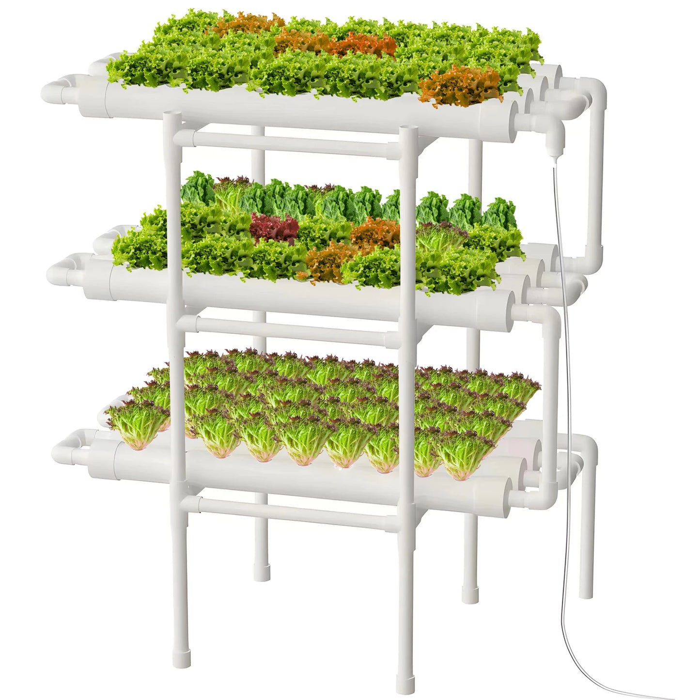 Hydroponics Growing System Kits,3-Layer/108 Sites Food-PVC Pipe Soilless Cultivation Garden Vegetables Herbs Planting Tools