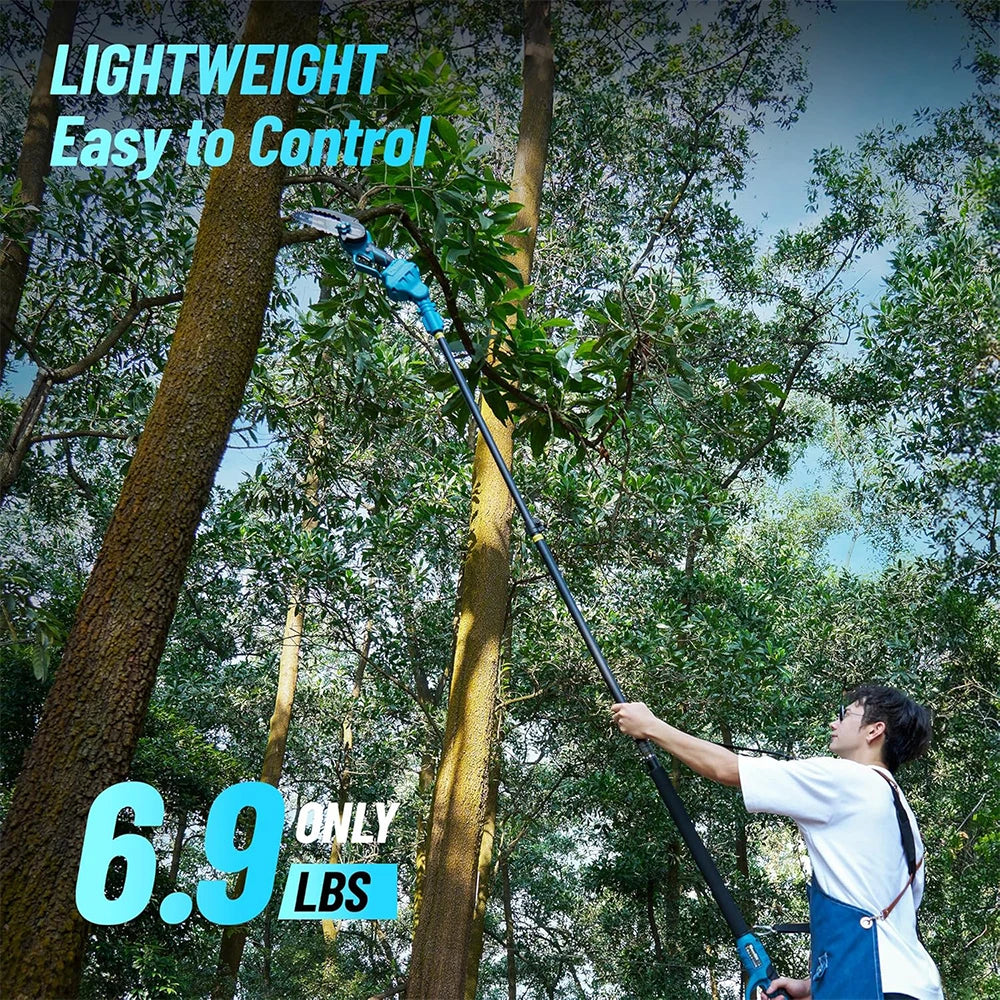 2 in1 High Branch Cordless 6'' Brushless Electric Chainsaw with extension Pole