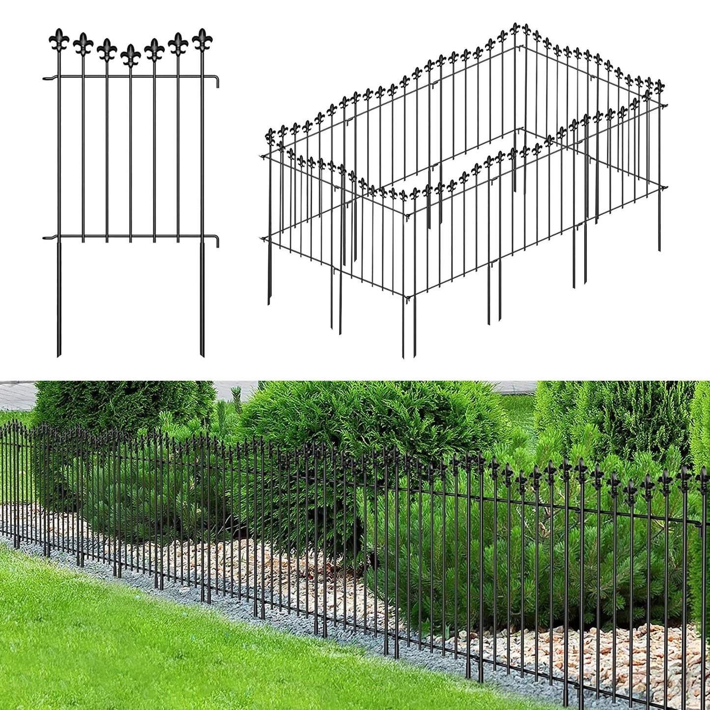 10ft Decorative Garden Fence Animal Barrier