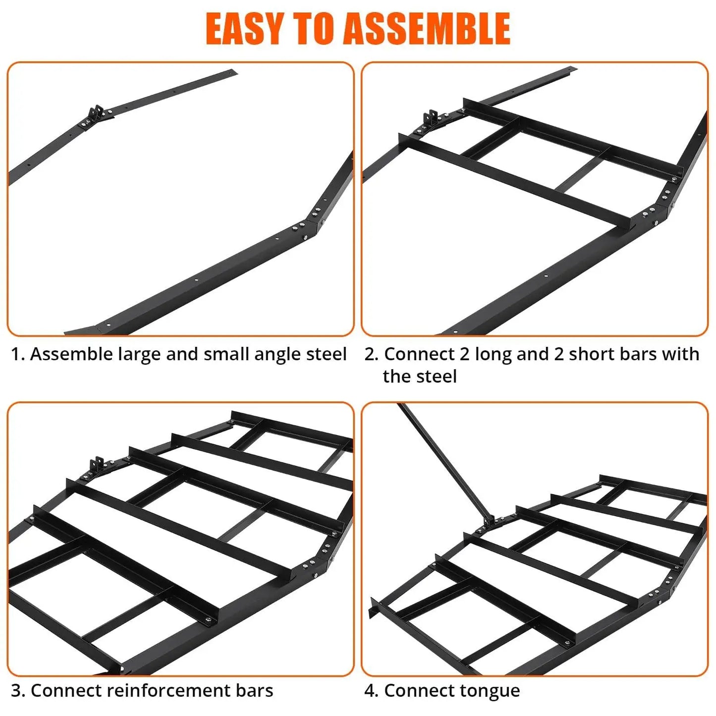 74" Width Driveway Drag Heavy Duty Steel Grader for ATV UTV and Garden Lawn
