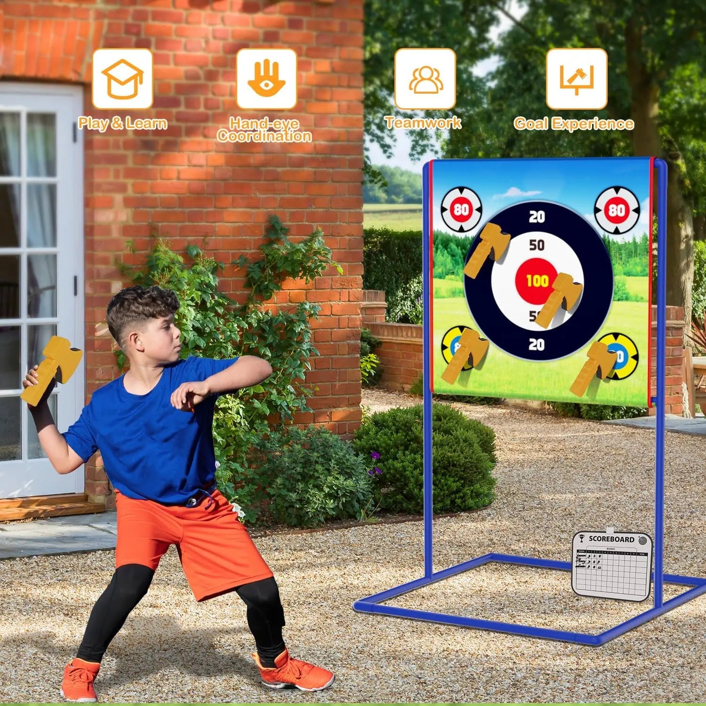 Axe Star Throwing Game Set Toy For Kids Outdoor Sport