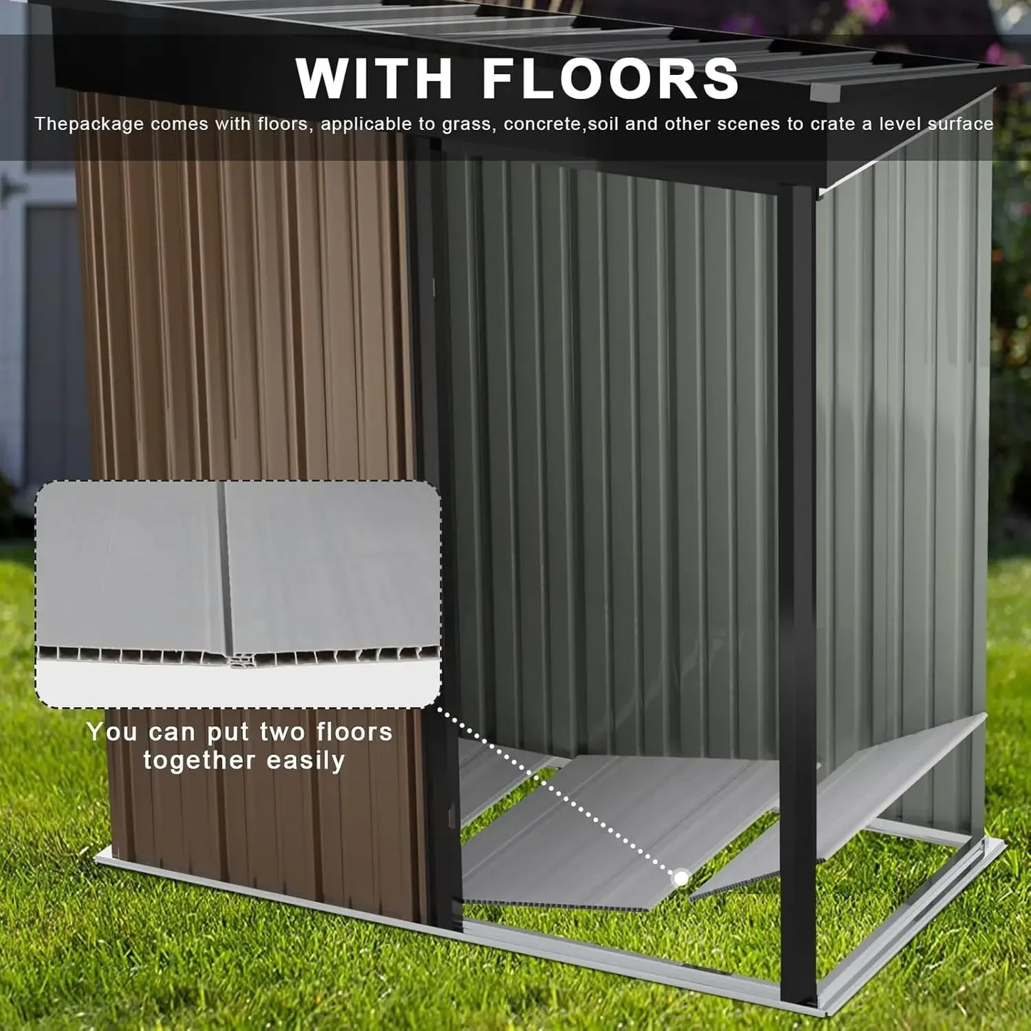 5x3 FT Outdoor Storage Shed with Floor