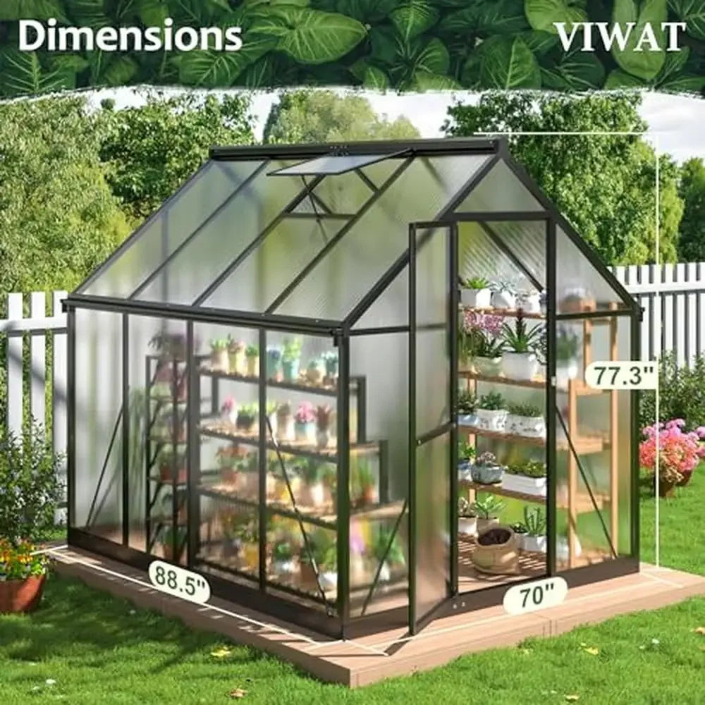 Polycarbonate Aluminum Walk-in Greenhouse UV Coating