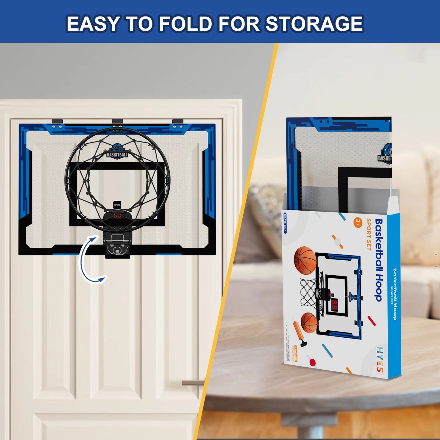 24" x 16" Large Basketball Hoop for Man Kids Teens Boys Girls  Sturdy Backboard