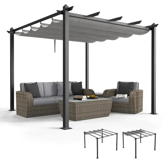 Retractable Aluminum Pergola Canopy with Adjustable Roof