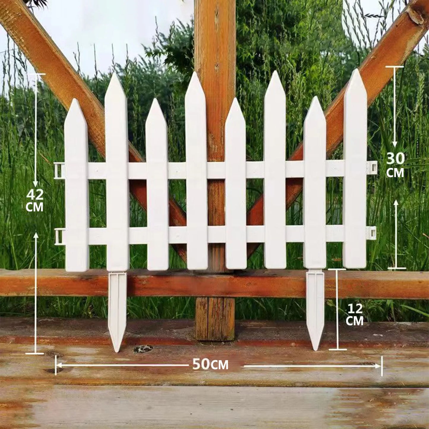 50*30cm Garden Fence White Plastic Border Decoration