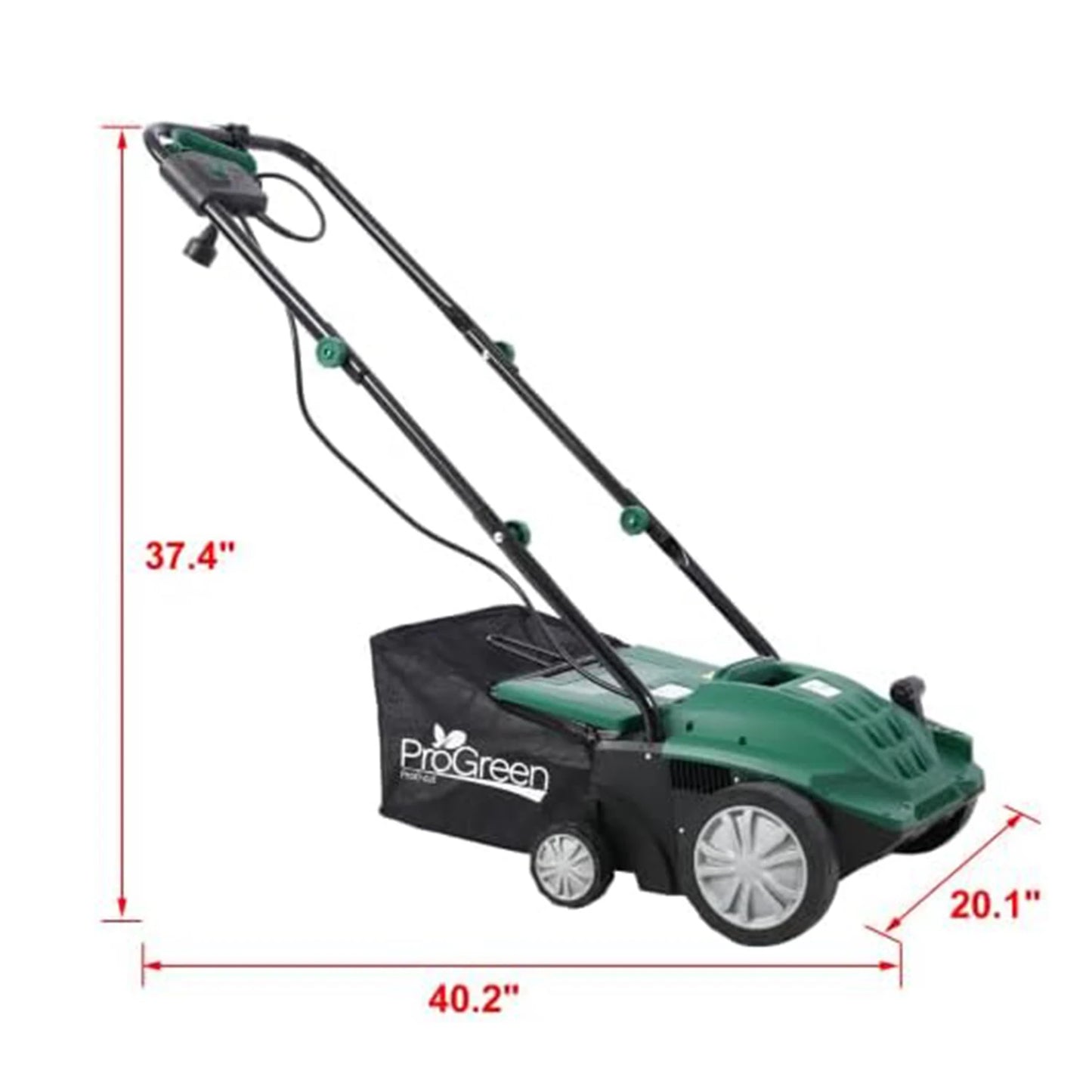 2-in-1 Electric Garden Scarifier & Dethatcher. Lawn Aerator with Detachable Bag