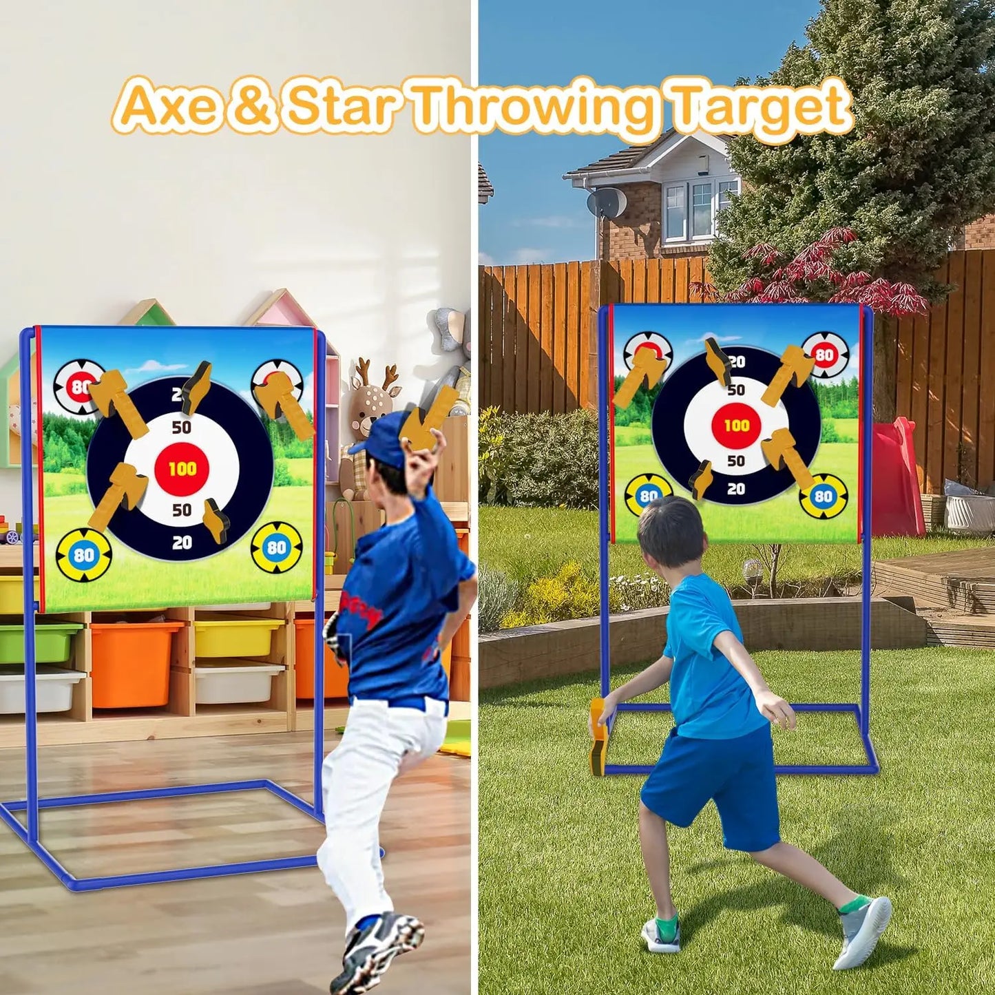 Axe Star Throwing Game Set Toy For Kids Outdoor Sport