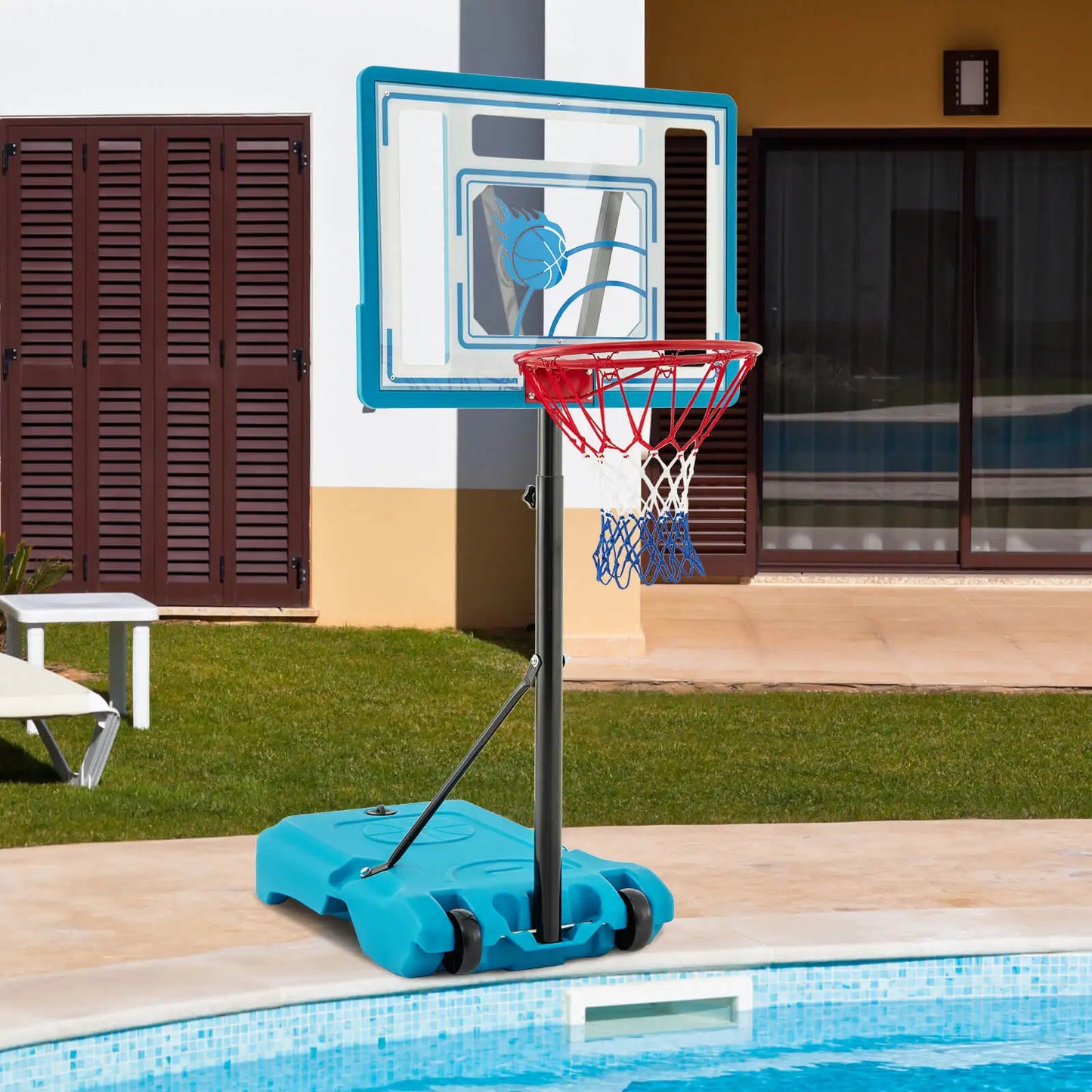 Pool Basketball Hoop 3.8-4.4 FT Adjustable