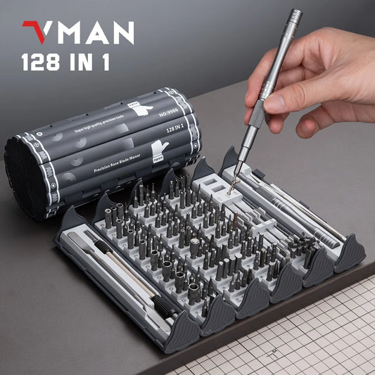128 In 1 Precision Screwdriver Set, Professional Magnetic Repair Tool Kit