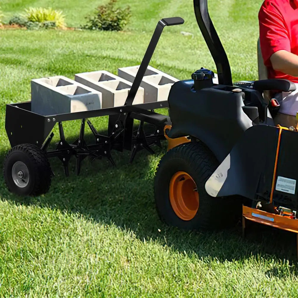 40 Inch Heavy Duty Steel Spike Lawn Aerator Tow Plug