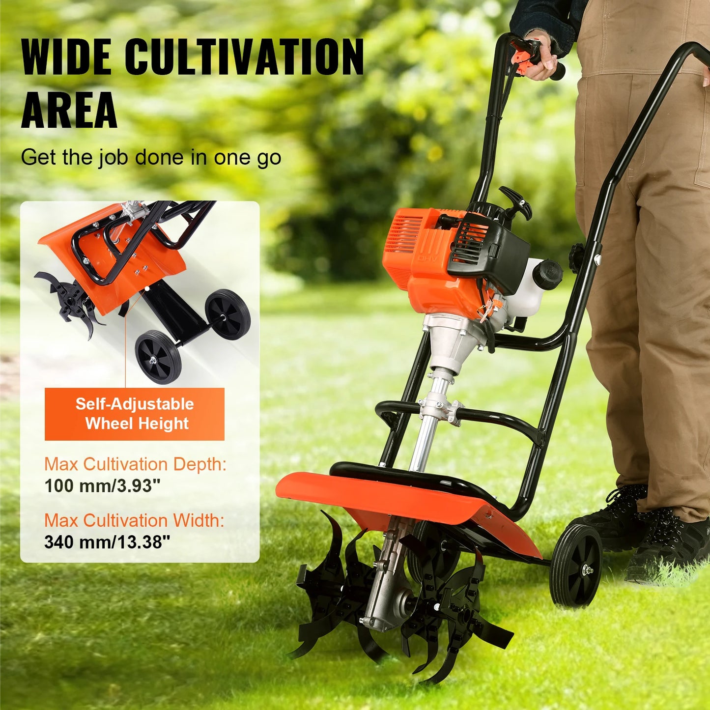 31CC 4-Stroke Garden Tiller / Cultivator for Lawn, Garden and Field Cultivation