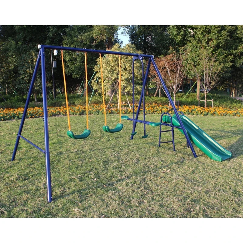 Metal Swing Set for Kids Outdoor, Heavy Duty Frame with Double Swings,  for Backyard Playground.