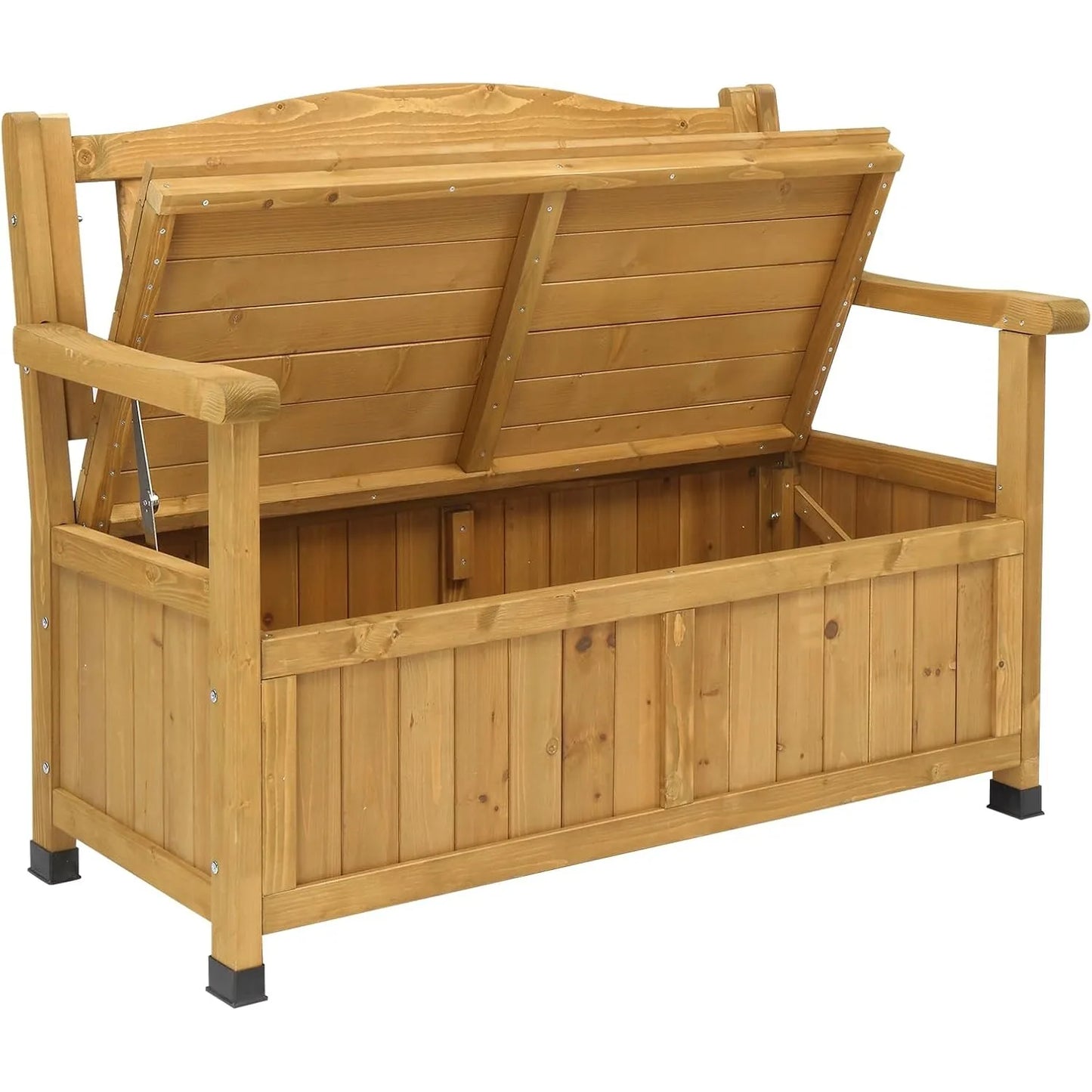 Outdoor Wood Storage Bench, Waterproof